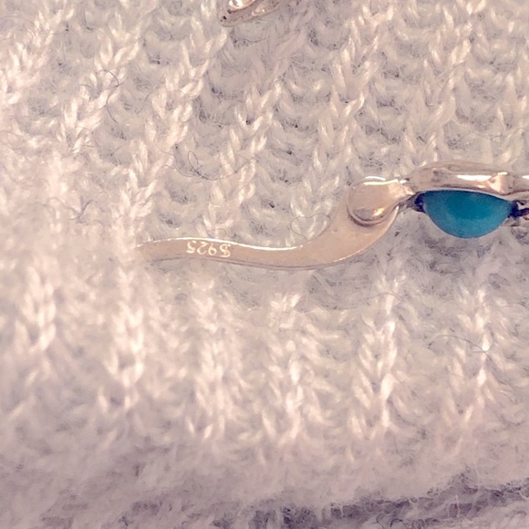 Vintage Sterling Silver Turquoise Earrings - Picture 6 of 7